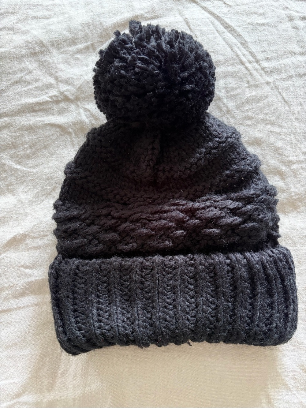 NWOT Rebecca Minkoff Black Knit Pom-Pom Beanie
